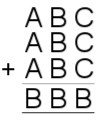 ABC+ABC+ABC=BBB