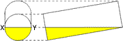 End and side view of can with lemonade