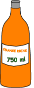 Bottle of orange drink