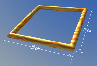 10 cm square stand made with 1 cm dowels