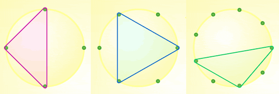 a right angled triangle drawn on a four-pin board