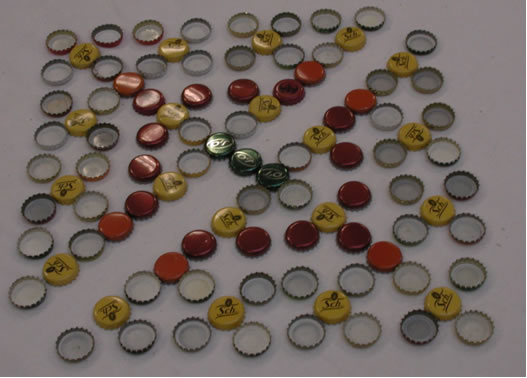 pattern of bottle tops