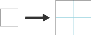 square to square with sides twice as long