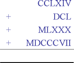 Calculation using Roman numerals