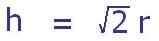 H equals root 2 R