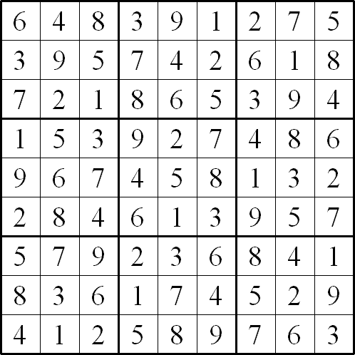 Solution grid A